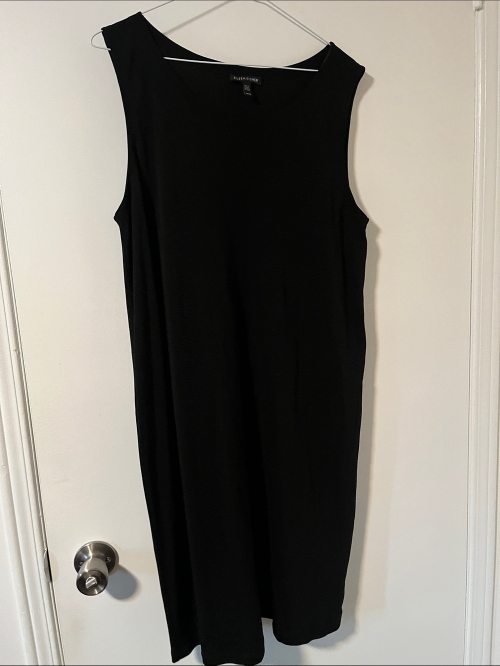 Eileen Fisher Black Sleeveless Shift Dress